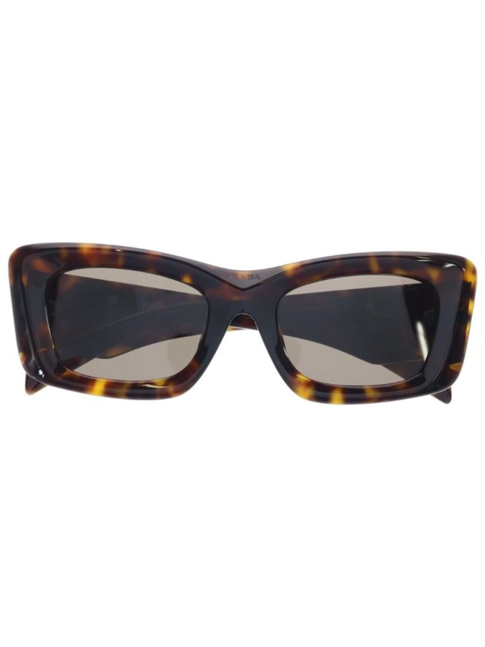 Prada Rectangle Shape Sunglasses Black Acetate 52 Eyewear